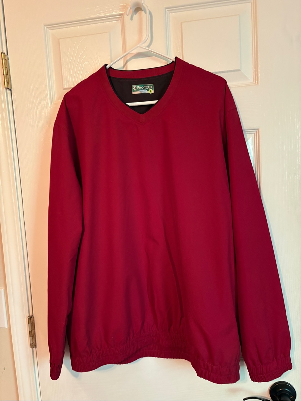 Men's Pro Tour V-Neck Pullover Golf Windbreaker Jacket Size Large